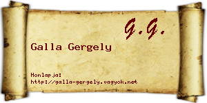 Galla Gergely névjegykártya